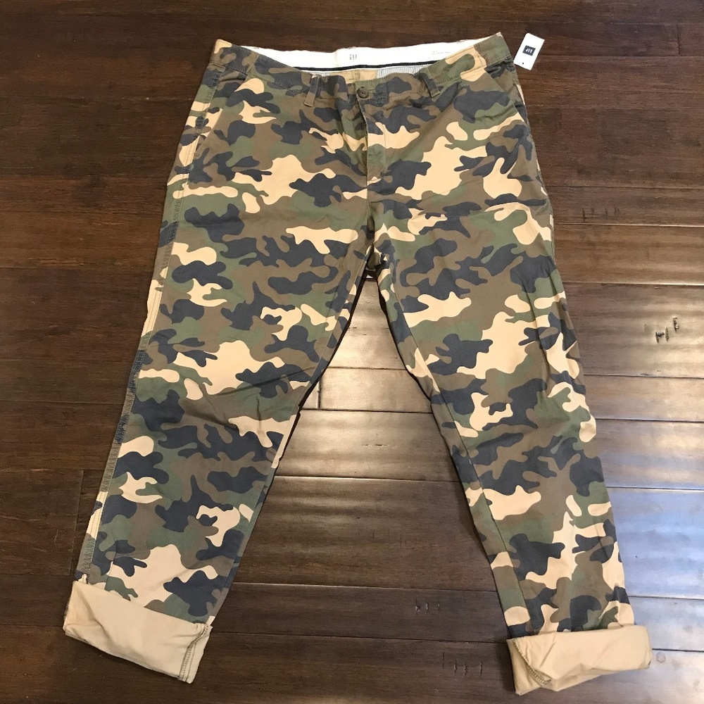 NWT Gap Camo Girlfriend Chinos sz 16 Tall